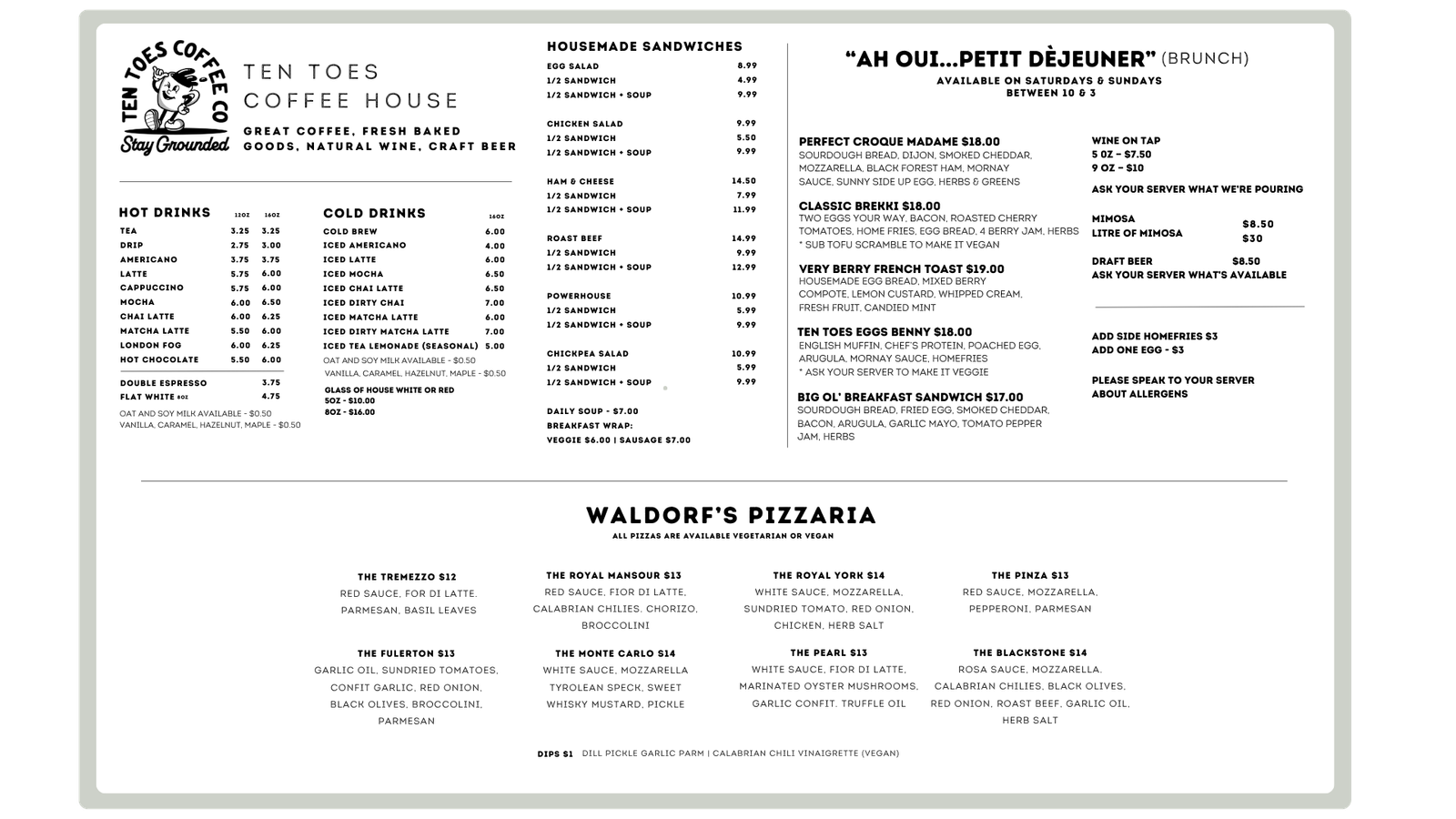 bank menus